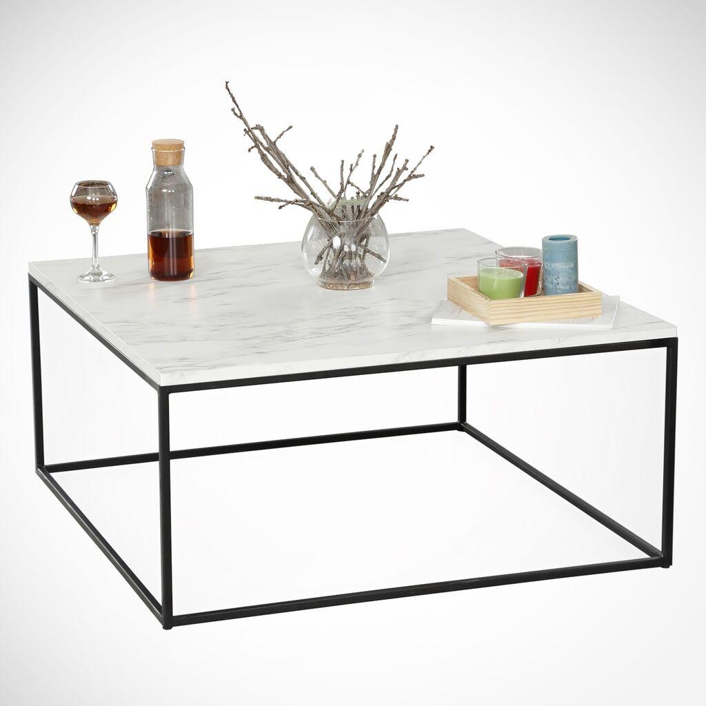Маса за дневна соба Hanah Home Poly Marmo, бела-црна
