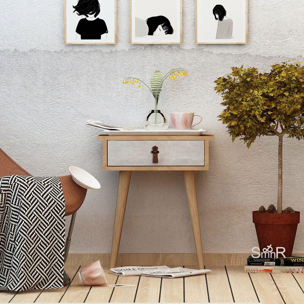 Полица Hanah Home 40x65.6x35cm Даб-бела