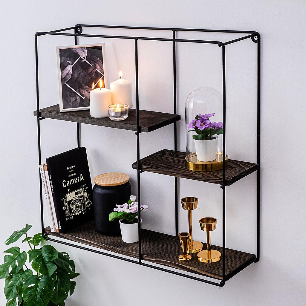 Dzидна полица Hanah Home Lilac, кафеаво-црна