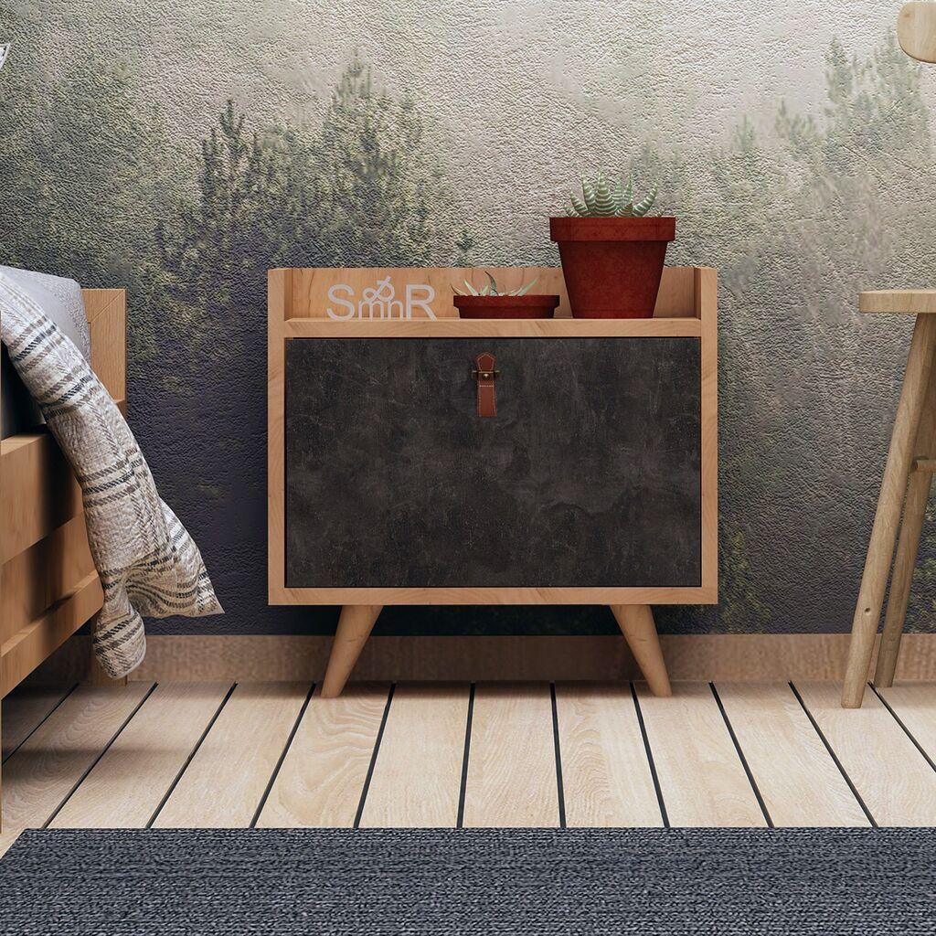Ноќна масичка Hanah Home Juuna 50x55x40cm даб-темно сива