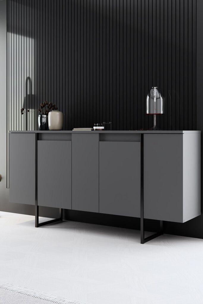 Комода Hanah Home Luxe, сиво-црна