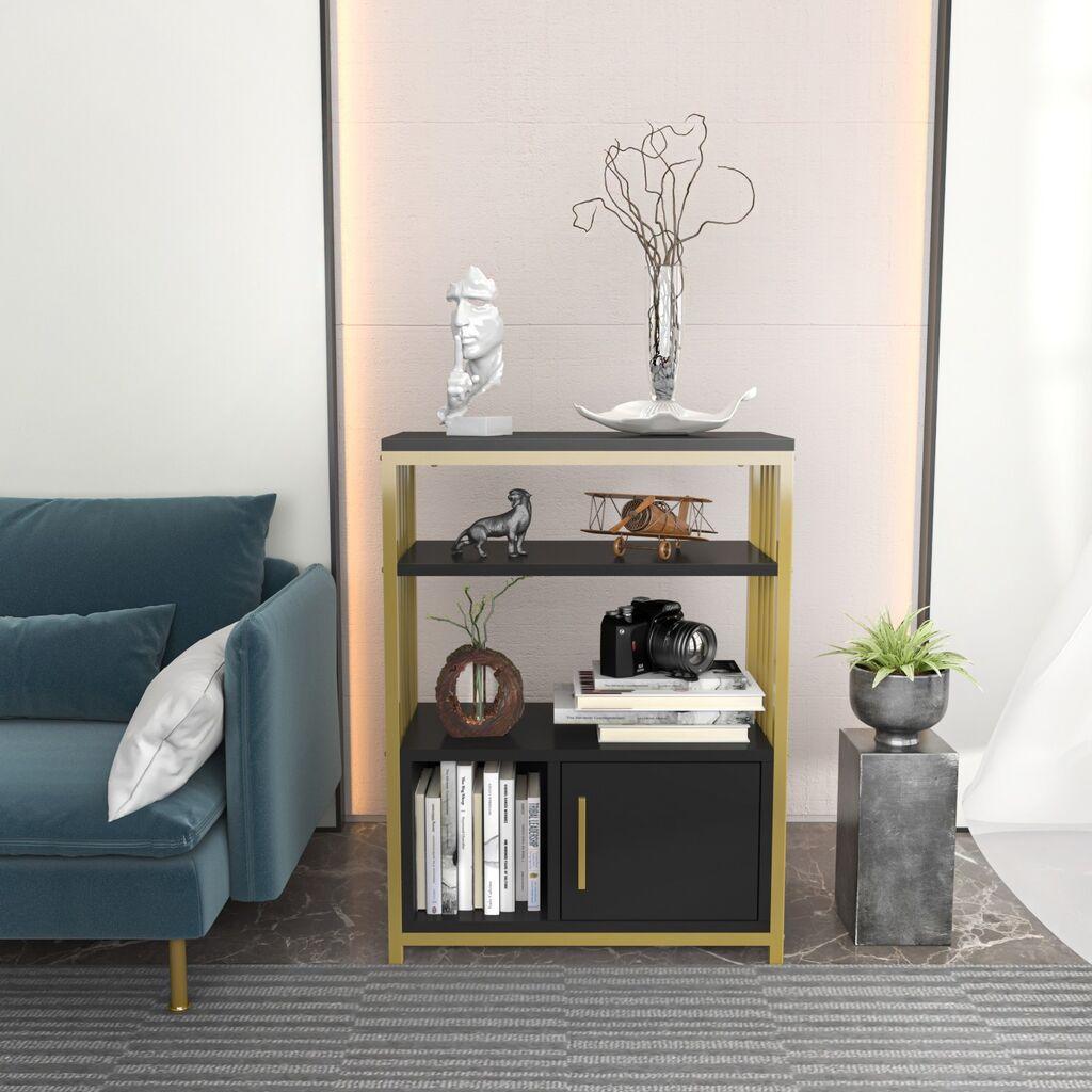 Полица Hanah Home 60 x 80 x 29,6 см, антрацит-златна