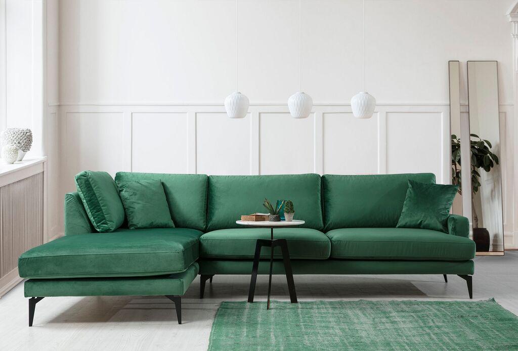 Аголна гарнитура Atelier del Sofa 90x88x283 см зелена