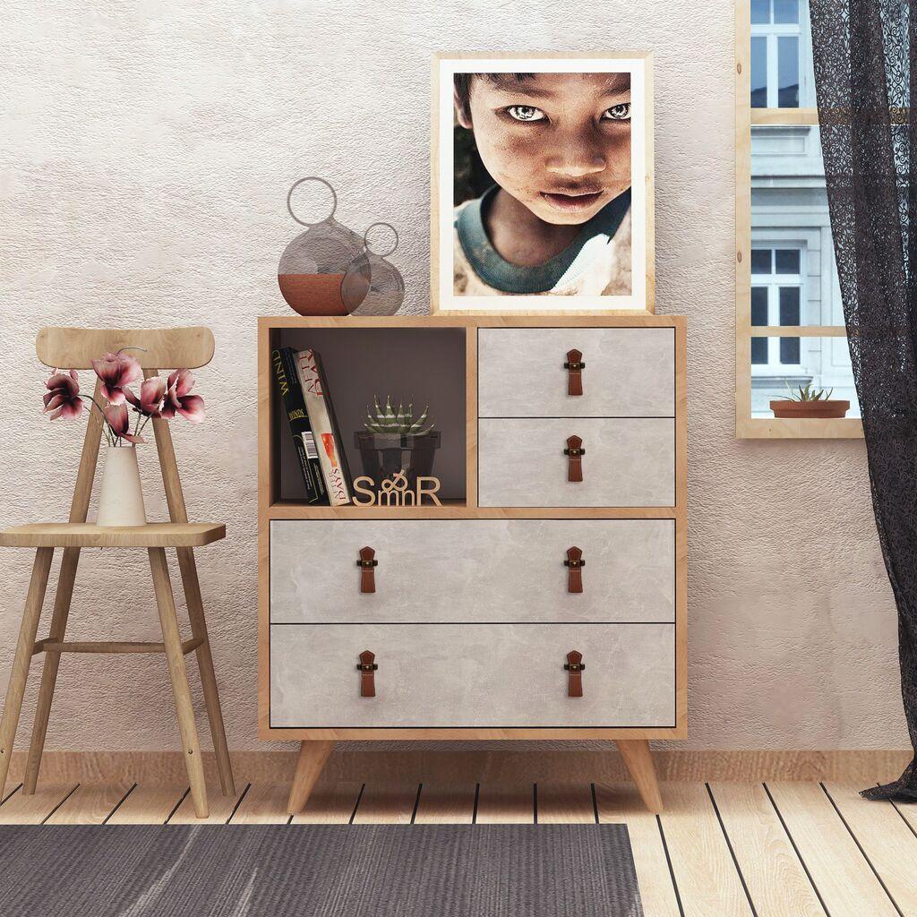 Комода Hanah Home Witlof, дабово-сива