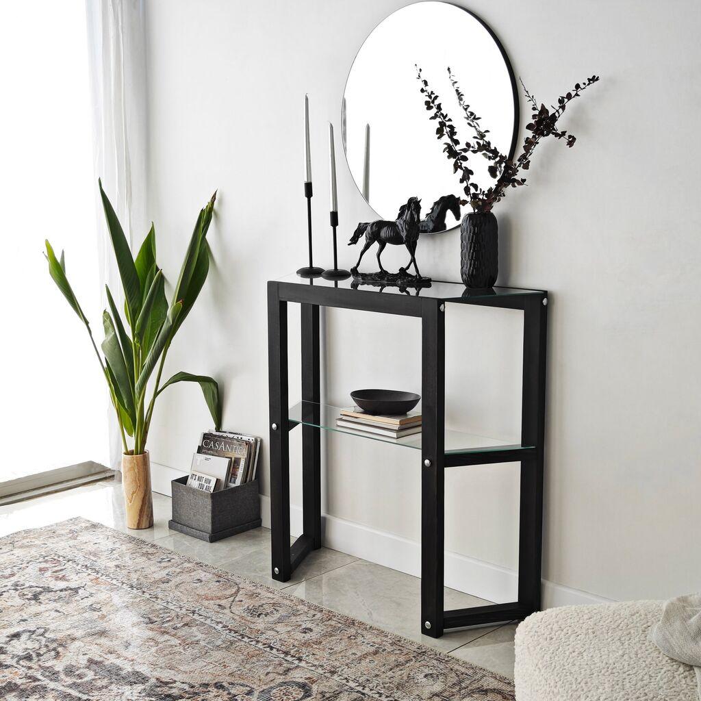 Комода Hanah Home трапезоидна 85x85x31 см антрацит