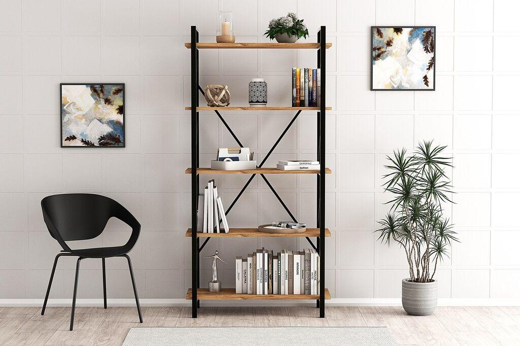 Полица за книги Hanah Home Nero Elite, кафеава