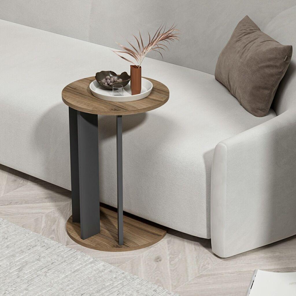 Помошна масичка Hanah Home Ema, антрацит-кафеава