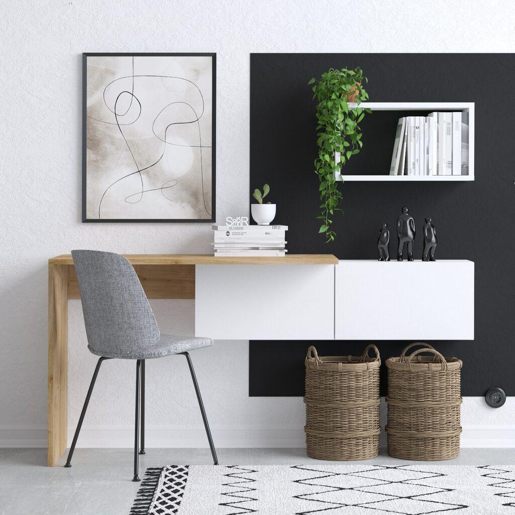 Биро Hanah Home 74x145x45см бел даб