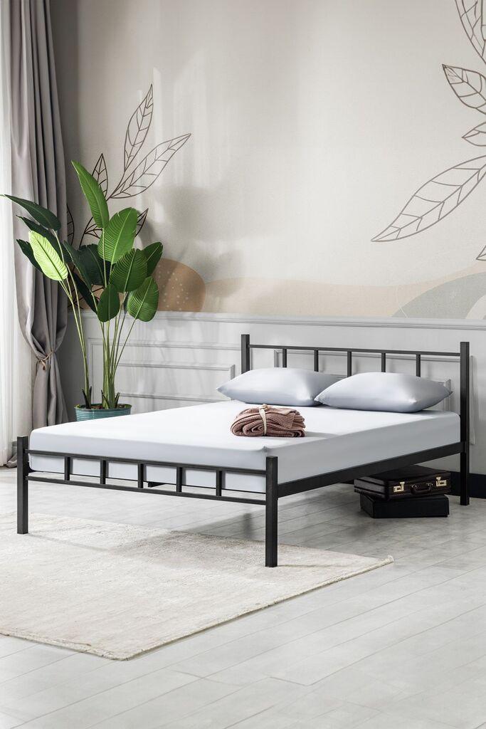 Hanah Home Француски кревет 140x190x83, црн
