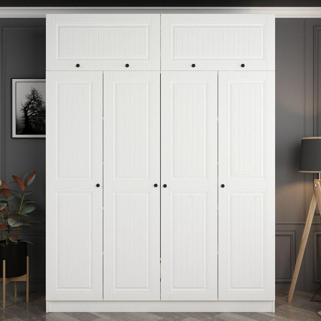 Гардеробер Hanah Home Кејл 180x235x52 см Бела