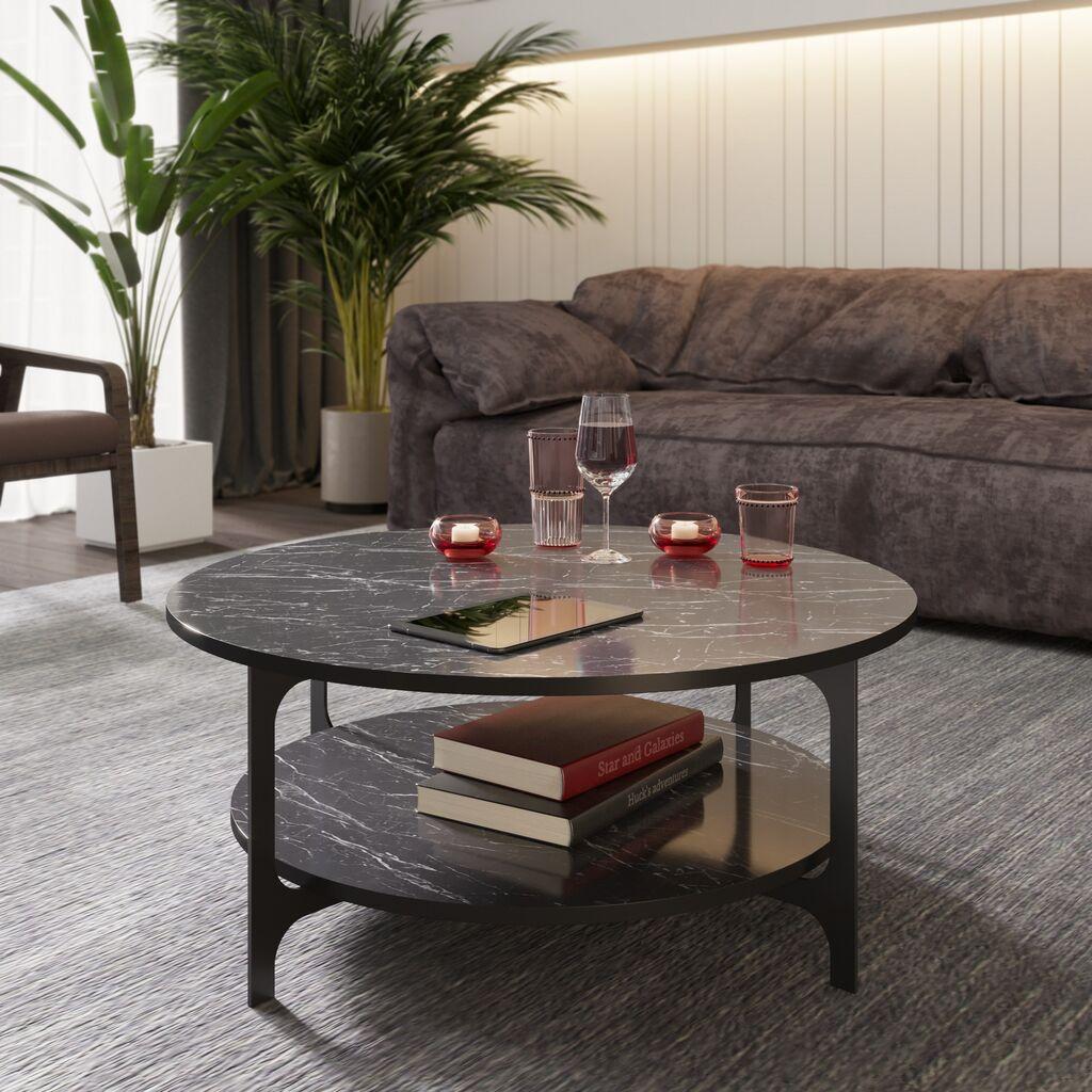 Маса Hanah Home Club Versy 90x36,8x90 см црна
