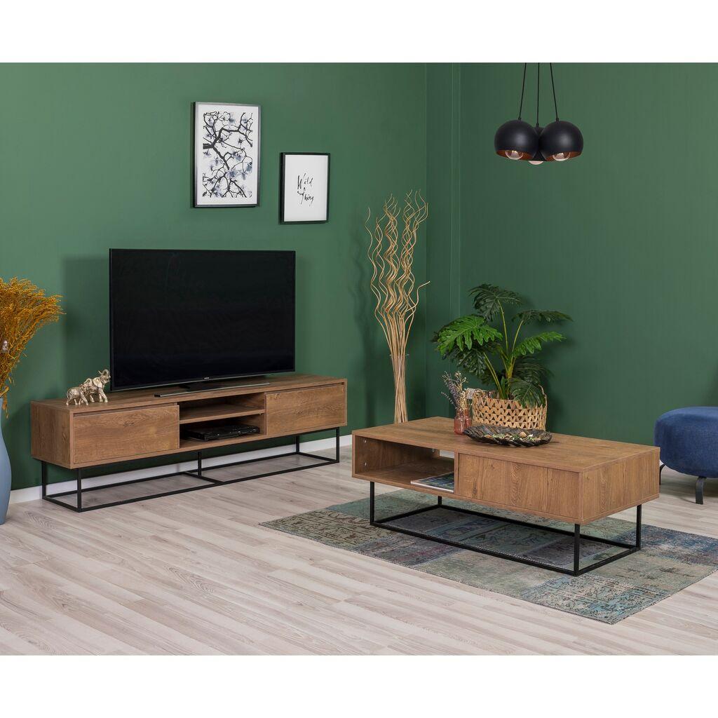Hanah Home Set ТВ комода и клуб маса од орев