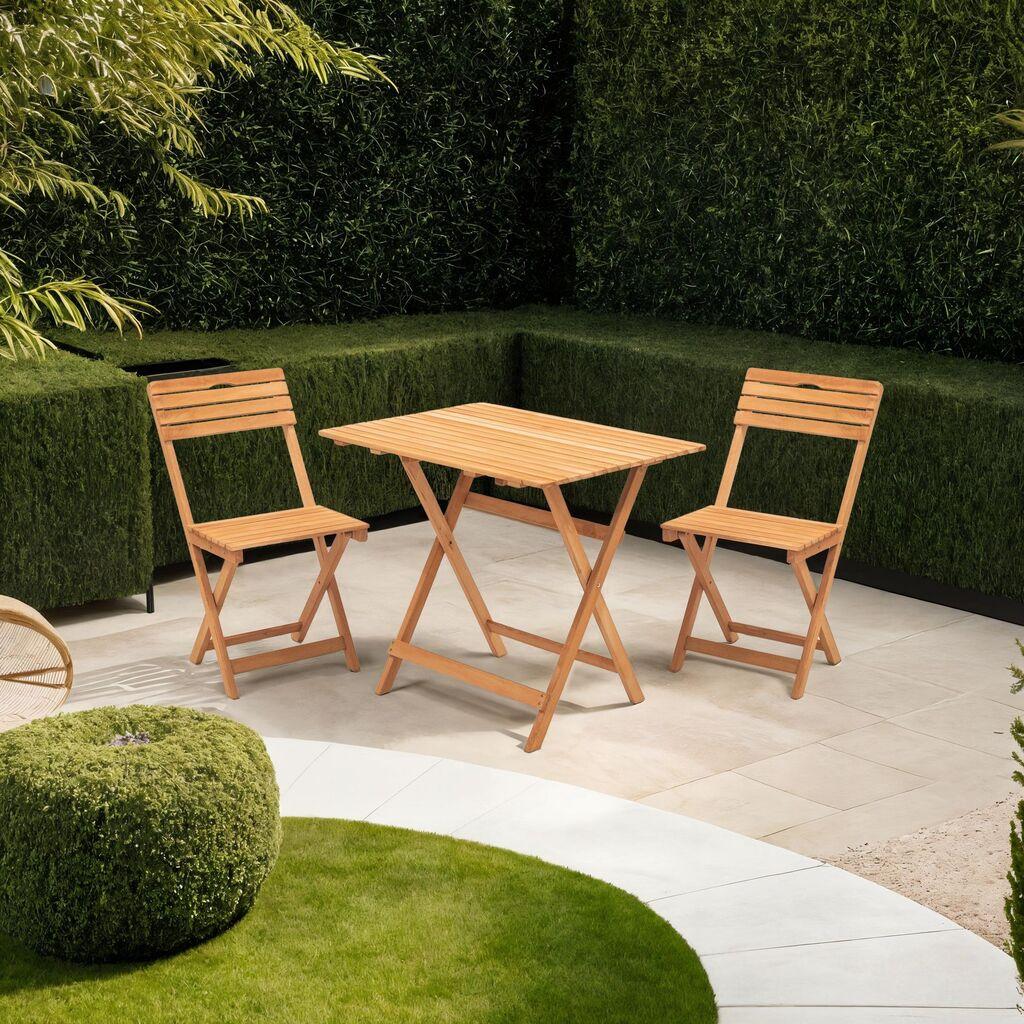 Комплет од 2 столчиња Hanah Home Garden и масичка за кафе, кафеава