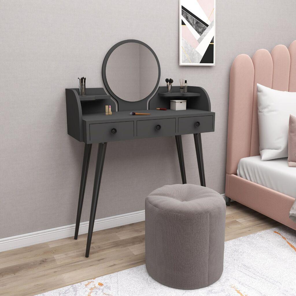 Маса за шминкање Hanah Home 93,6x133,6x37 см Антрацит