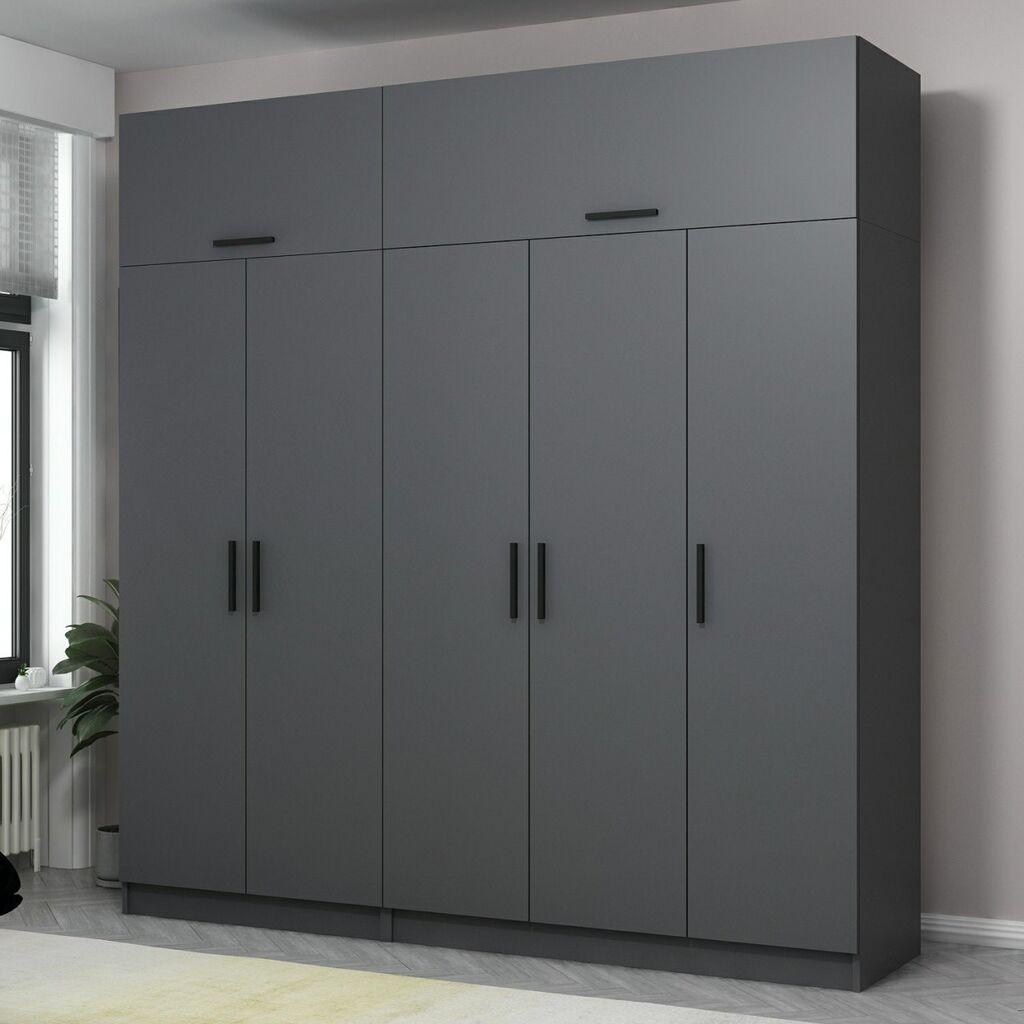 Гардеробер Ханах Хоум Кејл 225x255x52см Антрацит