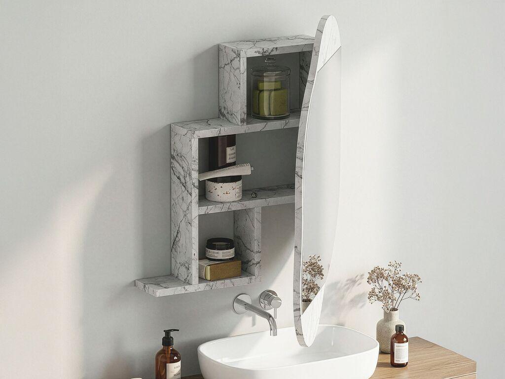 Ормар за бања Hanah Home сиво-бел