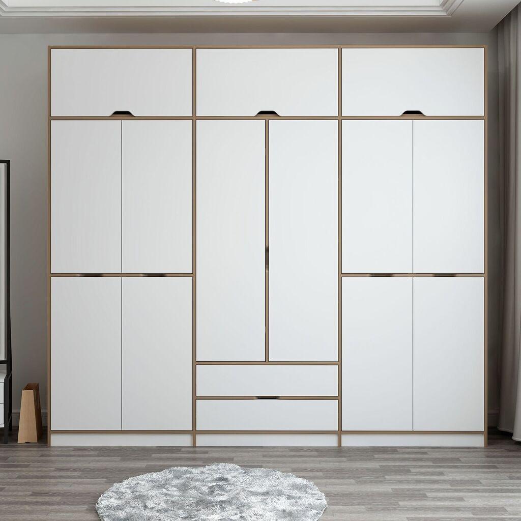 Гардеробер Hanah Home Elina 277x253x52 см Бело-беж