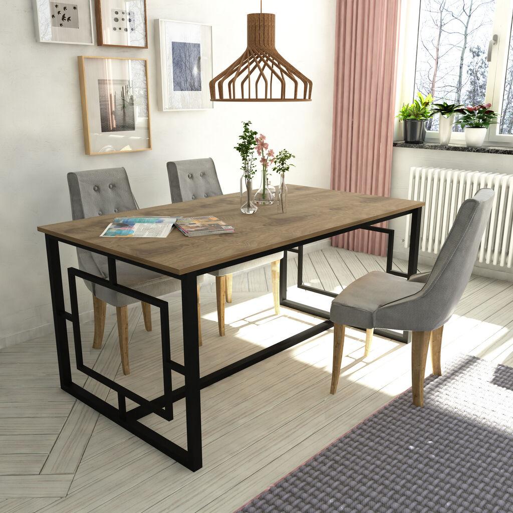 Трпезариска маса Hanah Home Alin, црно-кафеава
