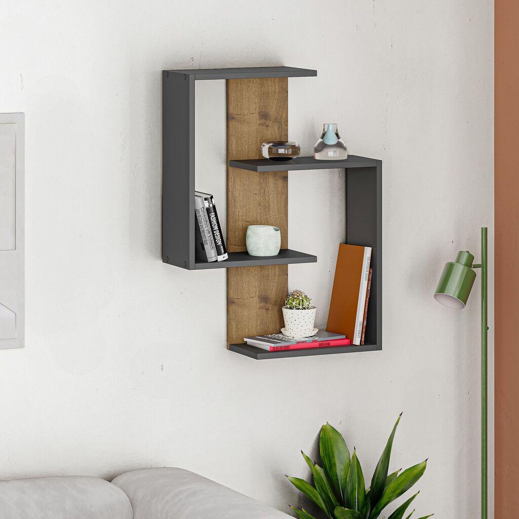 Hanah Home Paranoid полица за dzид, антрацит