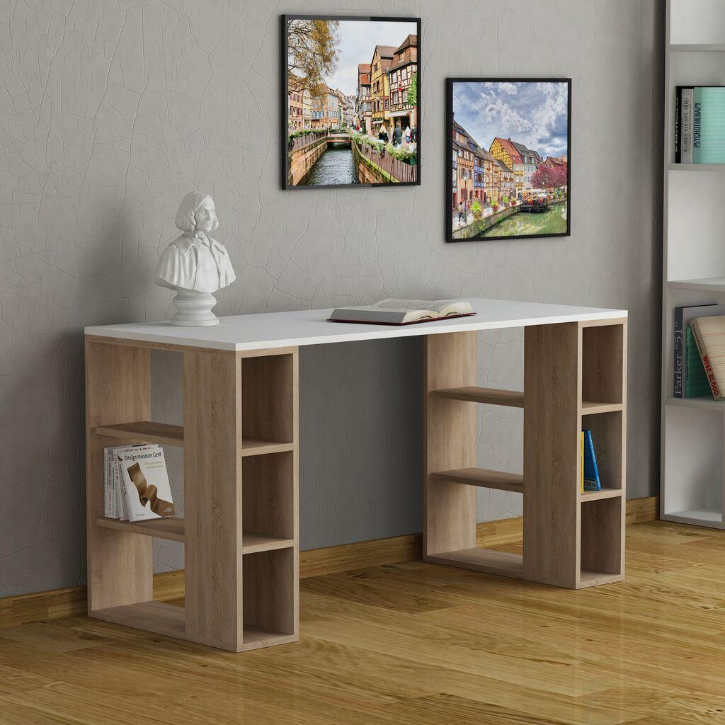 HANAH HOME Colmar Биро, 140x75x60 см, крем-бела