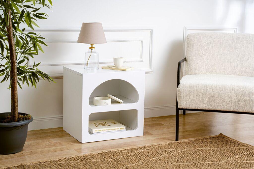 Ноќна масичка Hanah Home Lorin, 50x50x38 см, бела