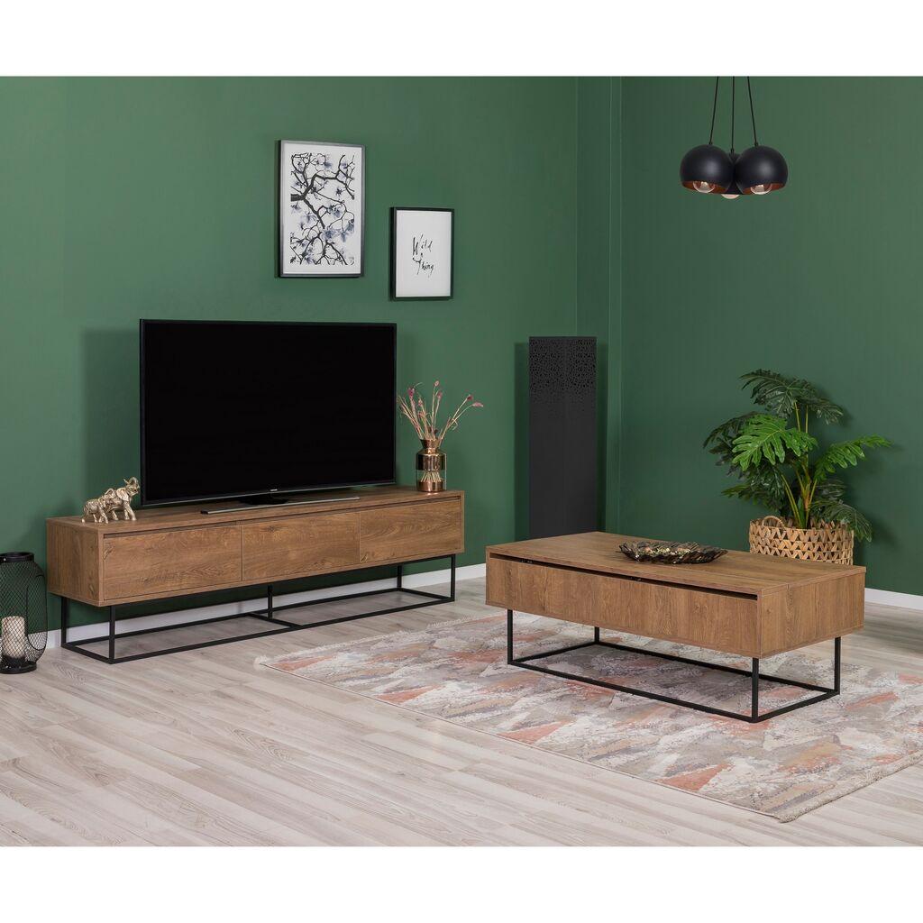 Hanah Home Set ТВ комода и клуб маса од орев