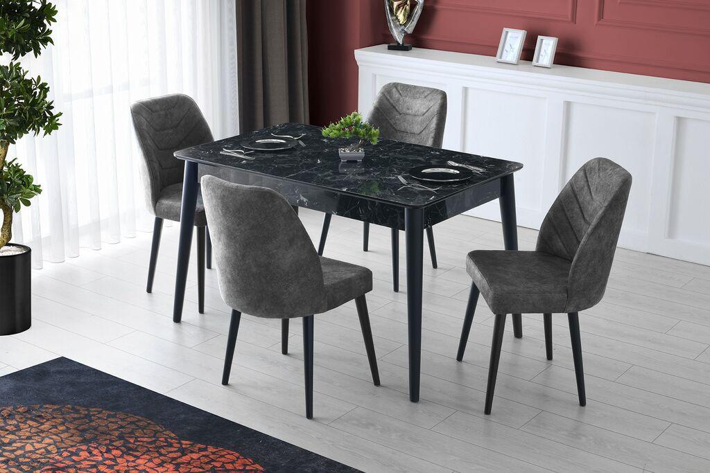 Трпезариска маса Hanah Home Lotus 130x75x80cm Антрацит