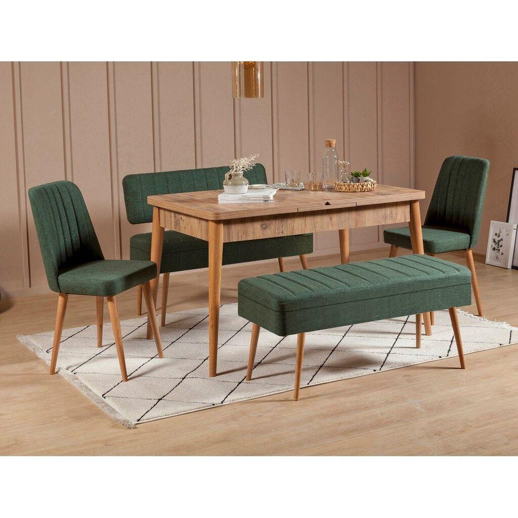Трпезариски сет Hanah Home Vina 1070 4, кафеаво-зелена