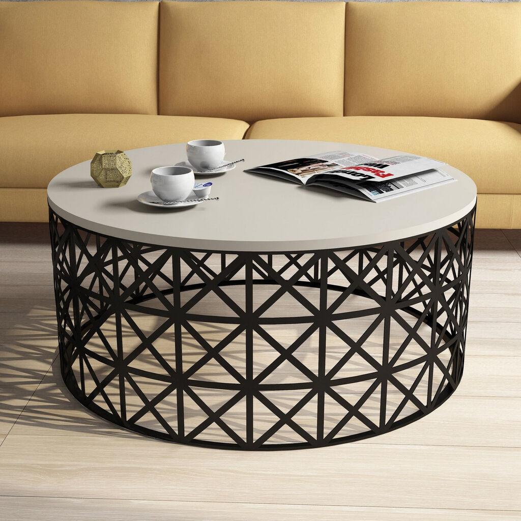 Маса Hanah Home Club Selin Metal Porcelain Cream-Black
