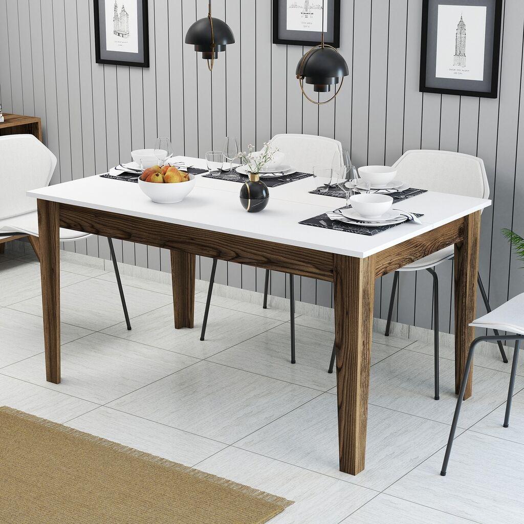 Трпезариска маса Hanah Home Milan 514, бело-кафеава