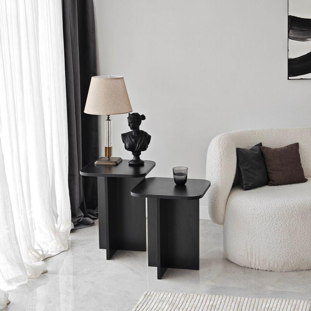 Hanah Home Blues Black Комплет од 2 масички за кафе, црна