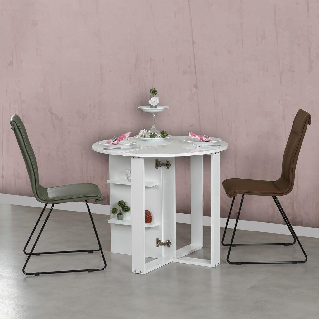 Преклопна маса Hanah Home Средна 90x77x45 см Бела
