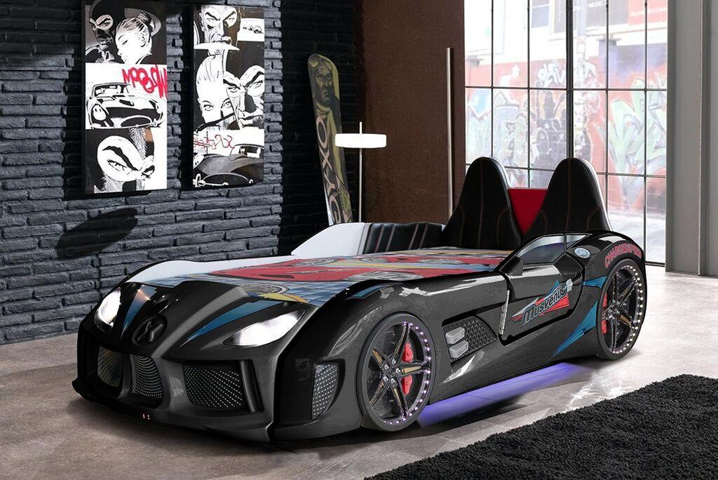 Детски кревет Hanah Home - количка 130x60​x235 см црна