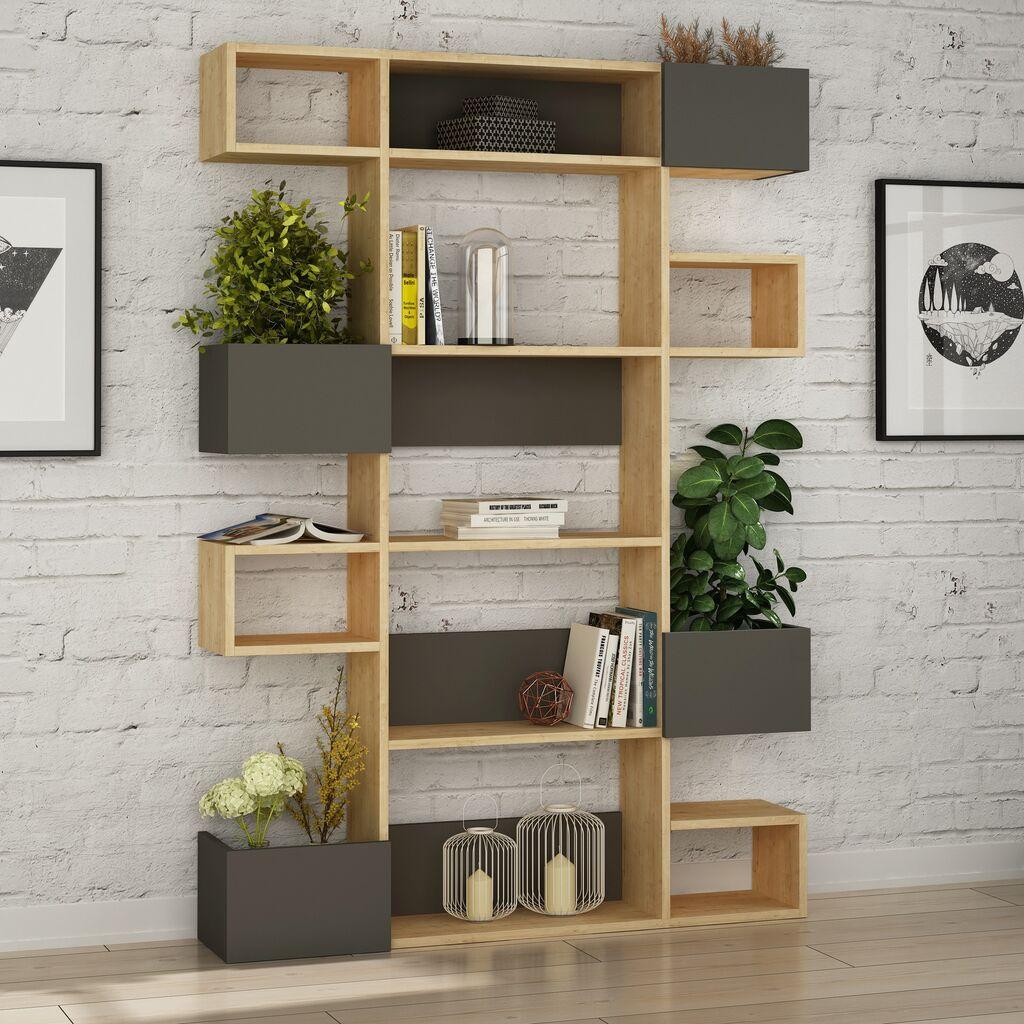 Hanah Home Полица 120x171x20cm даб-антрацит