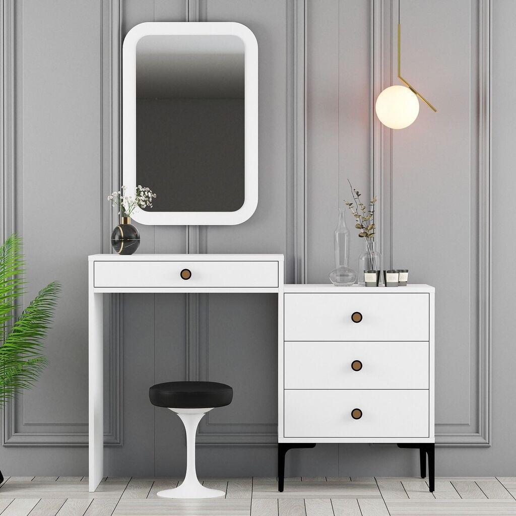 Маса за шминкање Hanah Home Lisbon 549 124x84.7x40 см бела