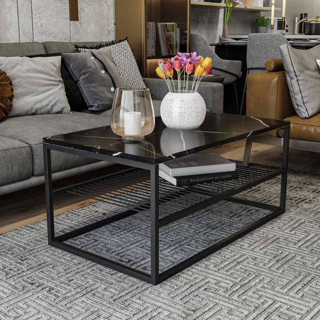 Клуб маса Hanah Home Asude, 95x43x55 см, црна