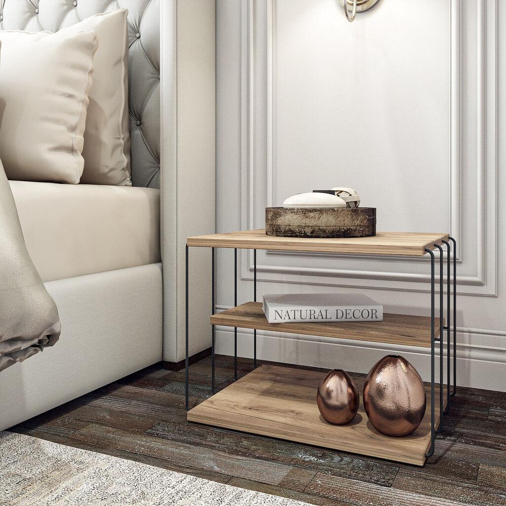 Помошна масичка Hanah Home Lifon Atlantic Pine, кафеава
