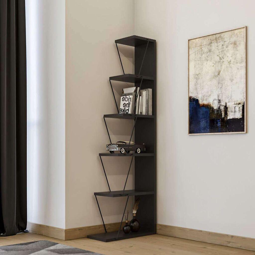 Hanah Home Tlos полица за книги, Антрацит