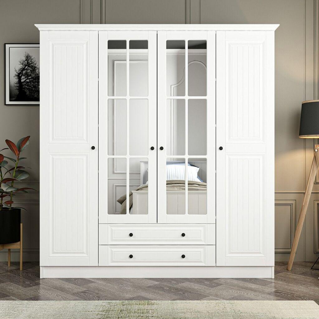 Гардеробер Hanah Home Кејл 180x210x52 см Бела