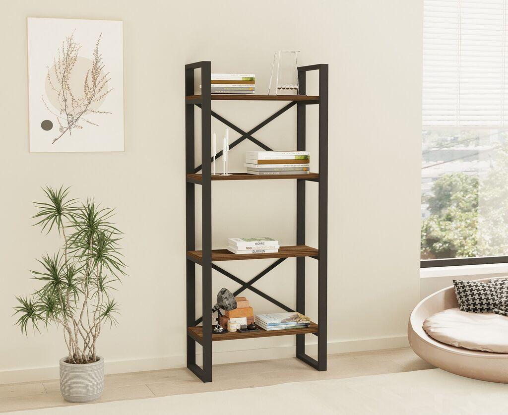 Модерна полица за книги Hanah Home Alaro 66x150x32 см, црна