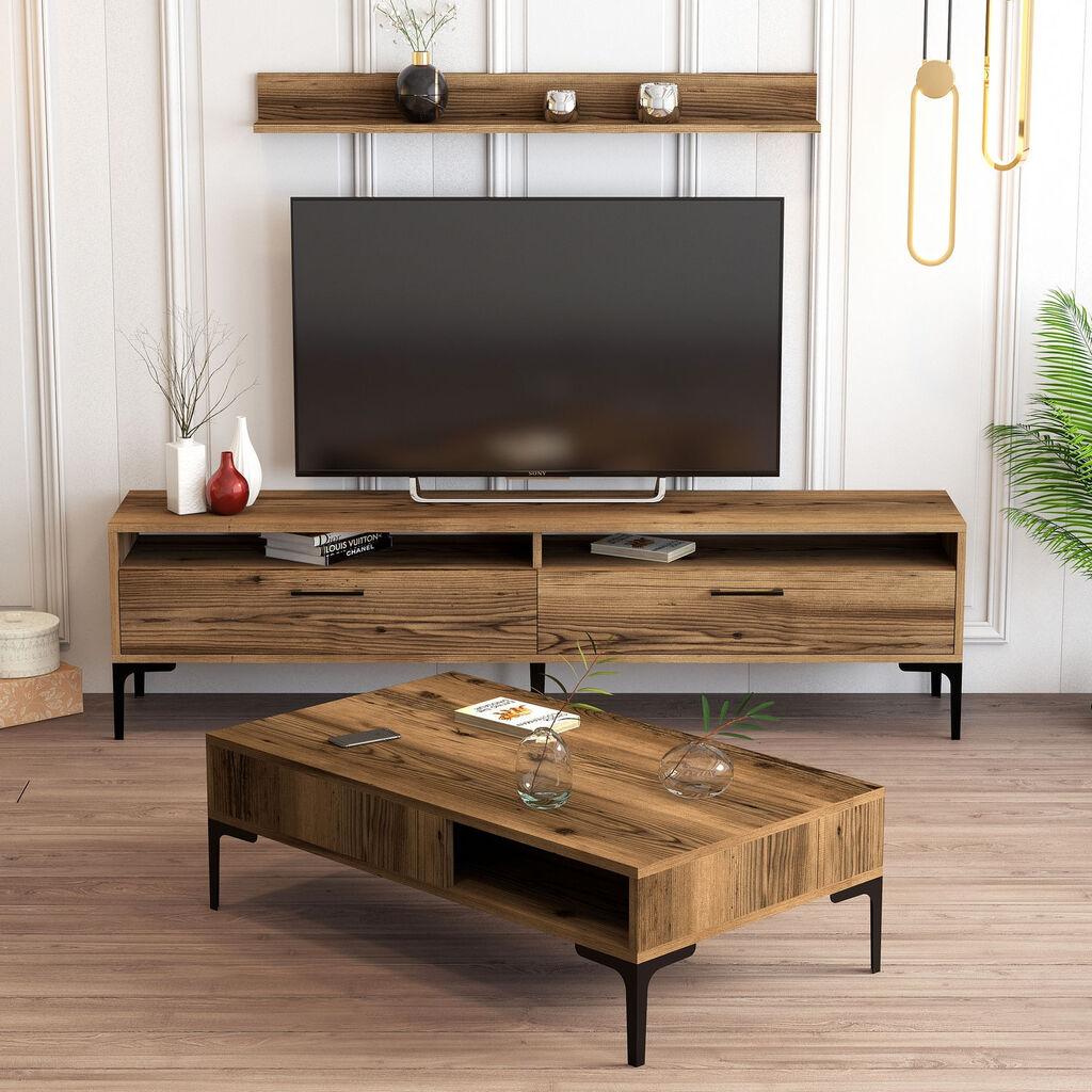 Hanah Home Set ТВ комода и клуб маса од орев
