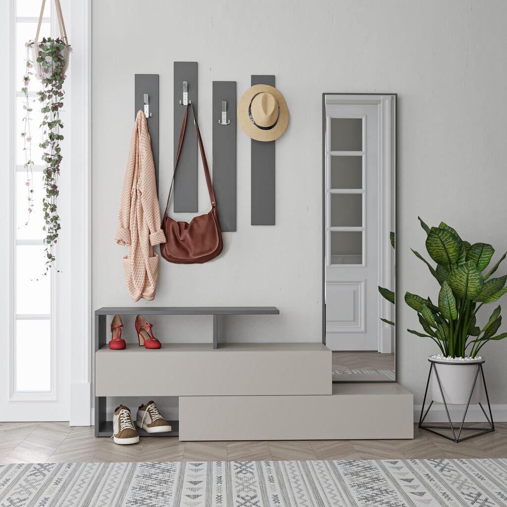 Полица за чевли Hanah Home 137x54.5x35 см Антрацит-крем