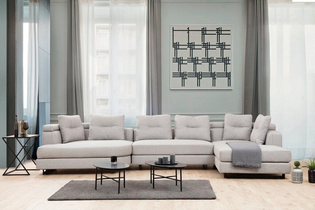 Аголна гарнитура Atelier del Sofa Padova 100x70x140cm Светло сива