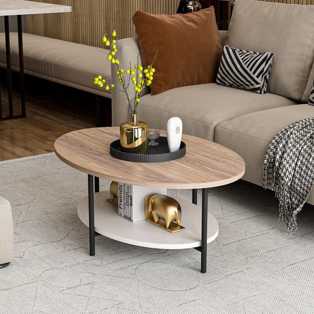 Клуб маса Hanah Home Ellis, кафеава