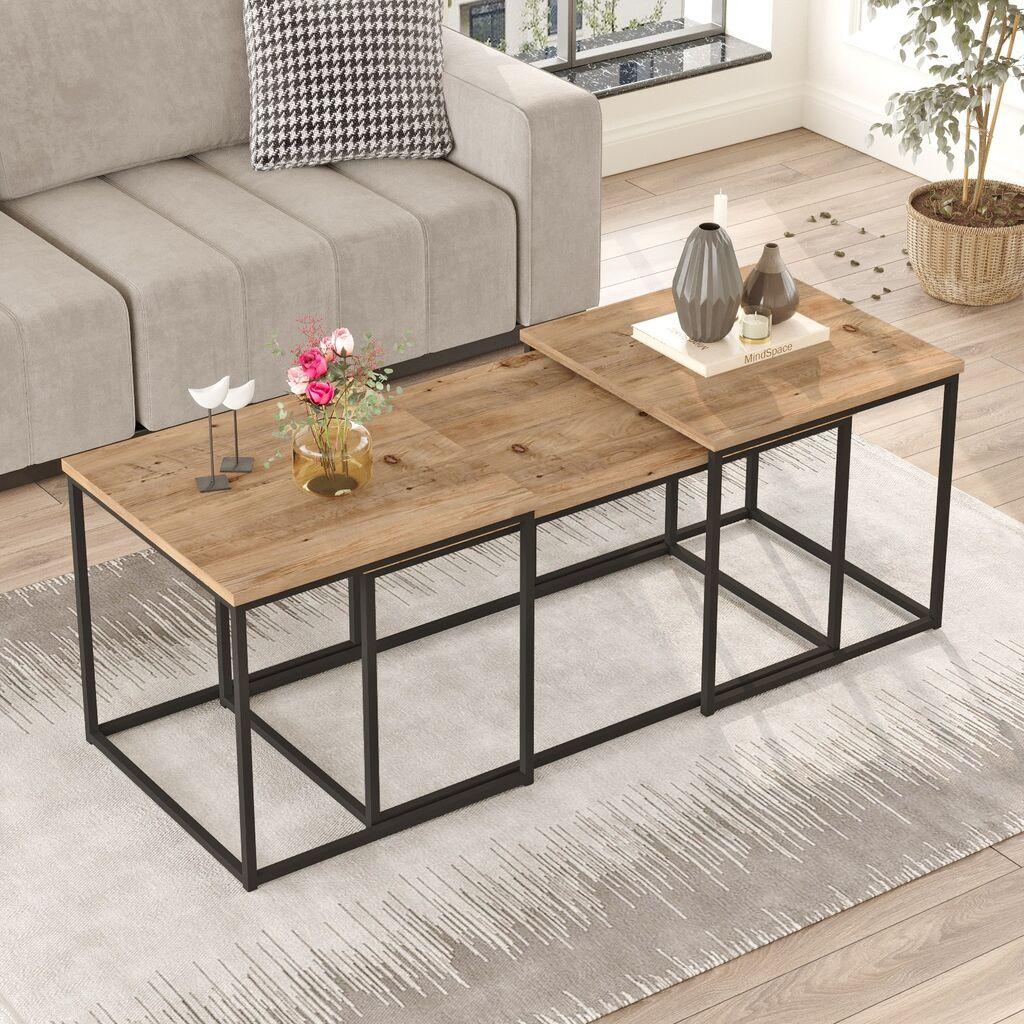Hanah Home VG9 Маса за дневна соба, кафеаво-црна