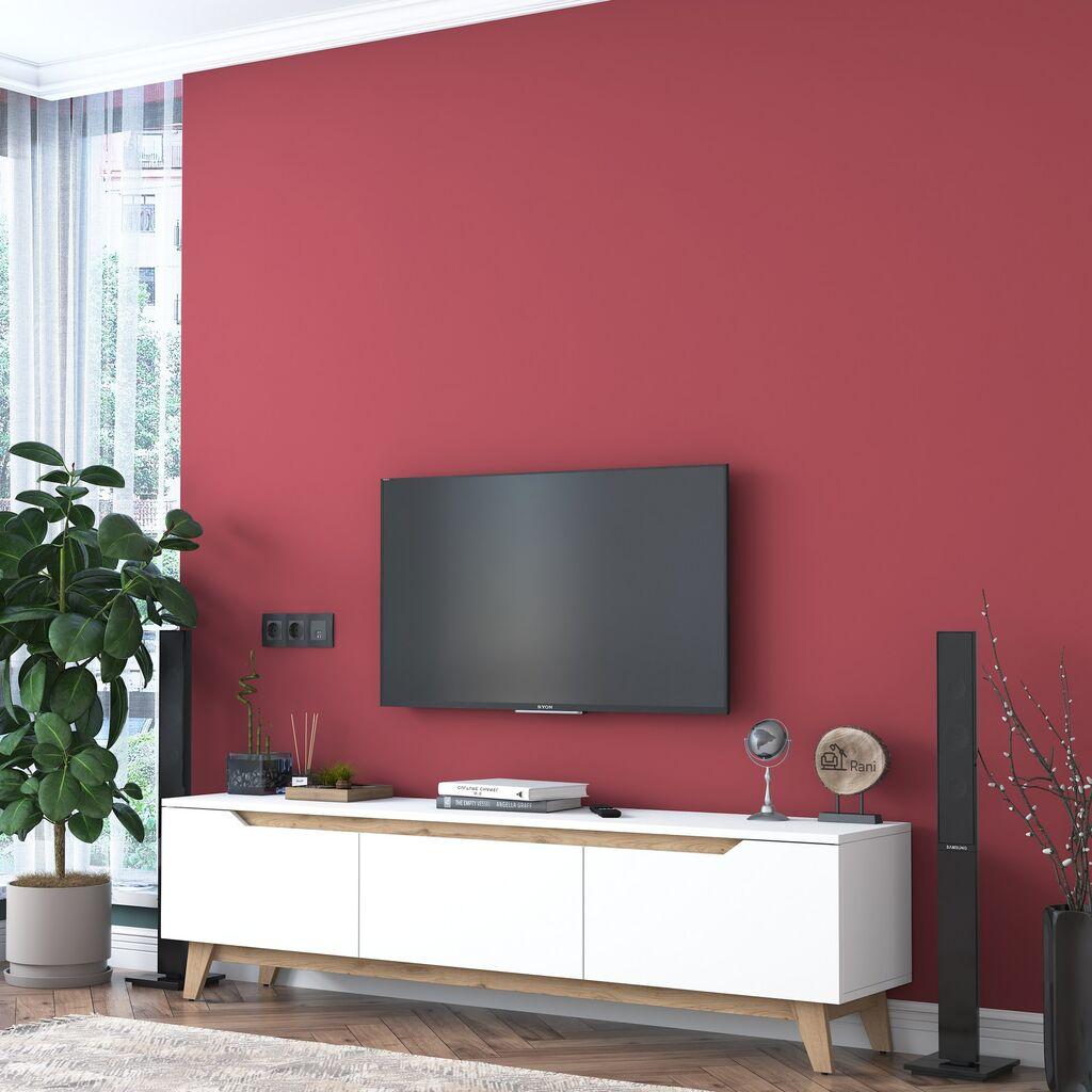 Hanah Home ТВ Комода D1 2472, 180 x 48,6 x 35 см бела