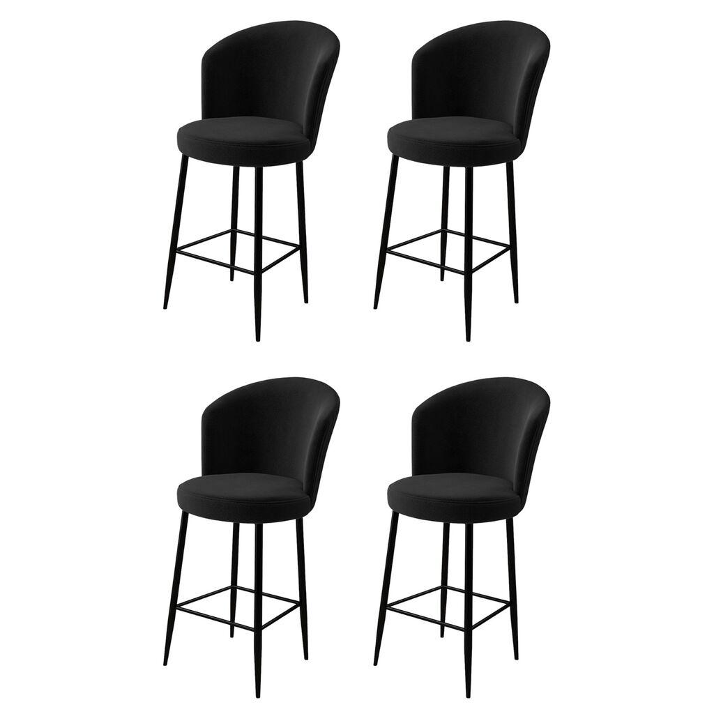 Hanah Home Комплет од 4 барски столчиња Fora Black