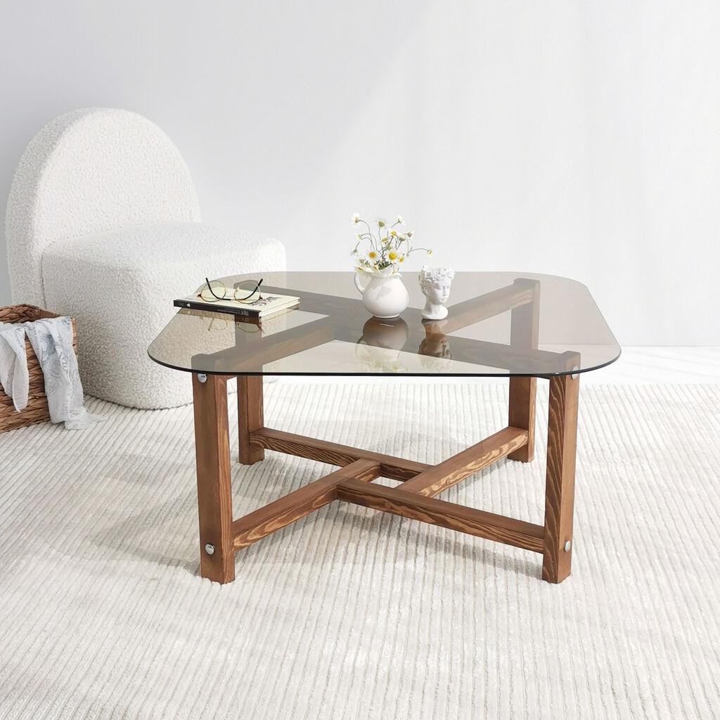 Масичка за дневна соба Hanah Home Zen, кафеава