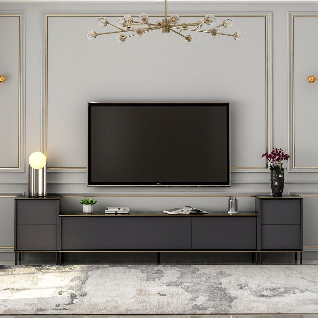 Hanah Home TV Dresser Imaj Anthracite