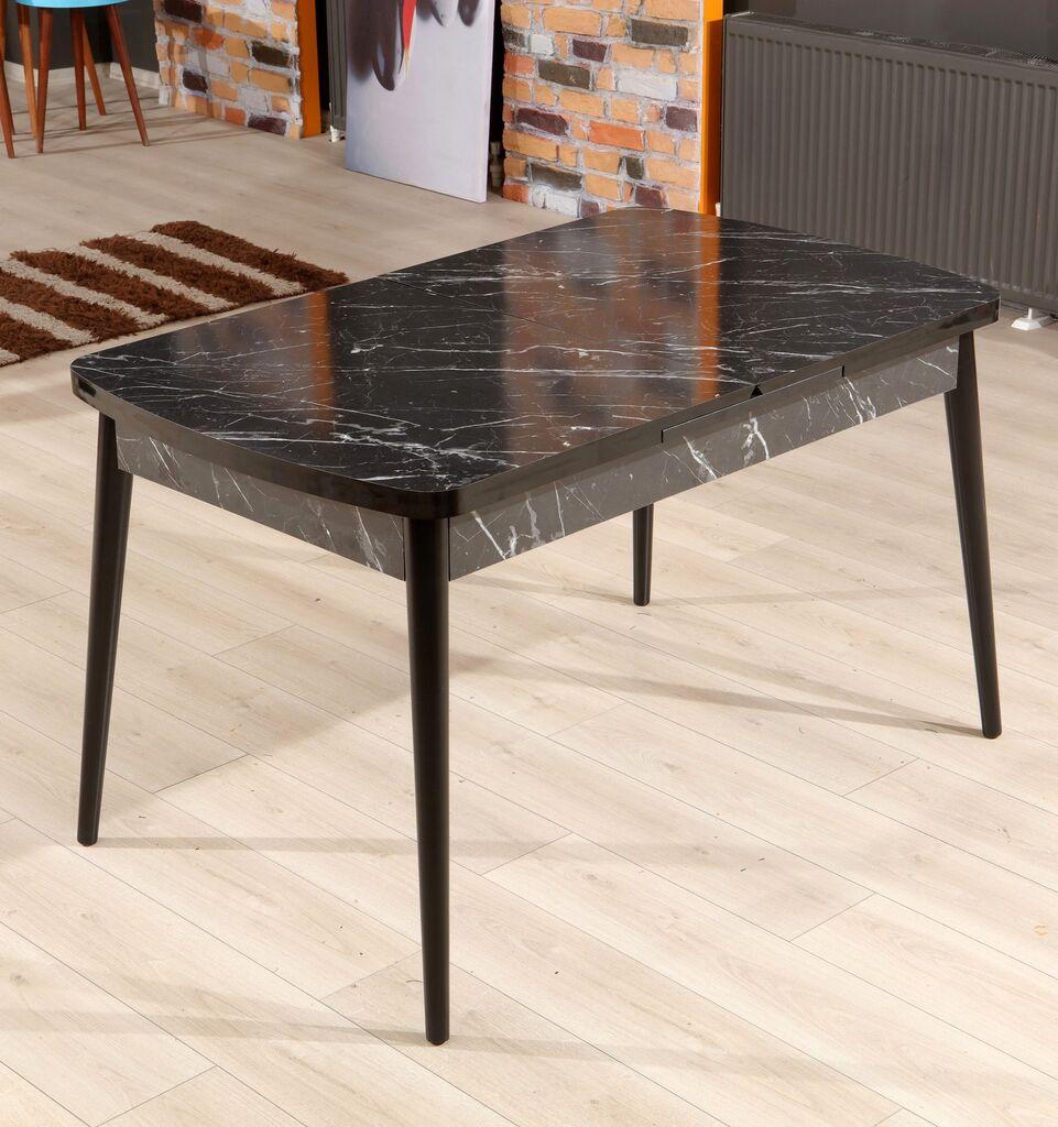 Трпезариска маса Hanah Home Bendir 132x79x76.5 см црно-бело